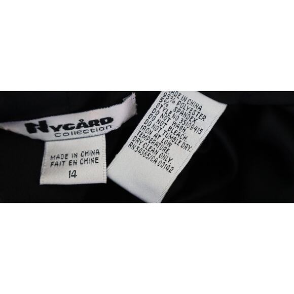 Nygard Collection Black Pant Suit Set Women 14 Wide Leg Stitching Corporate Work - Picture 7 of 8